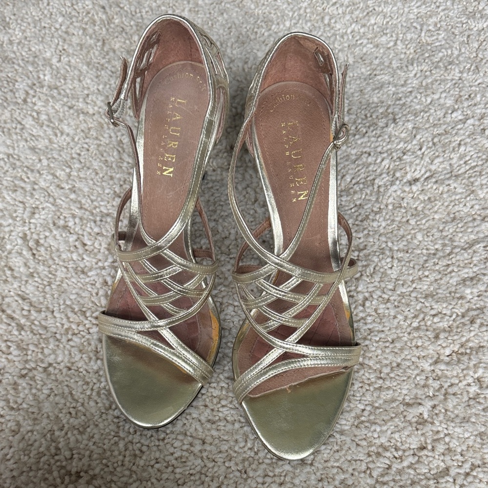 Ralph Lauren Gold Heels